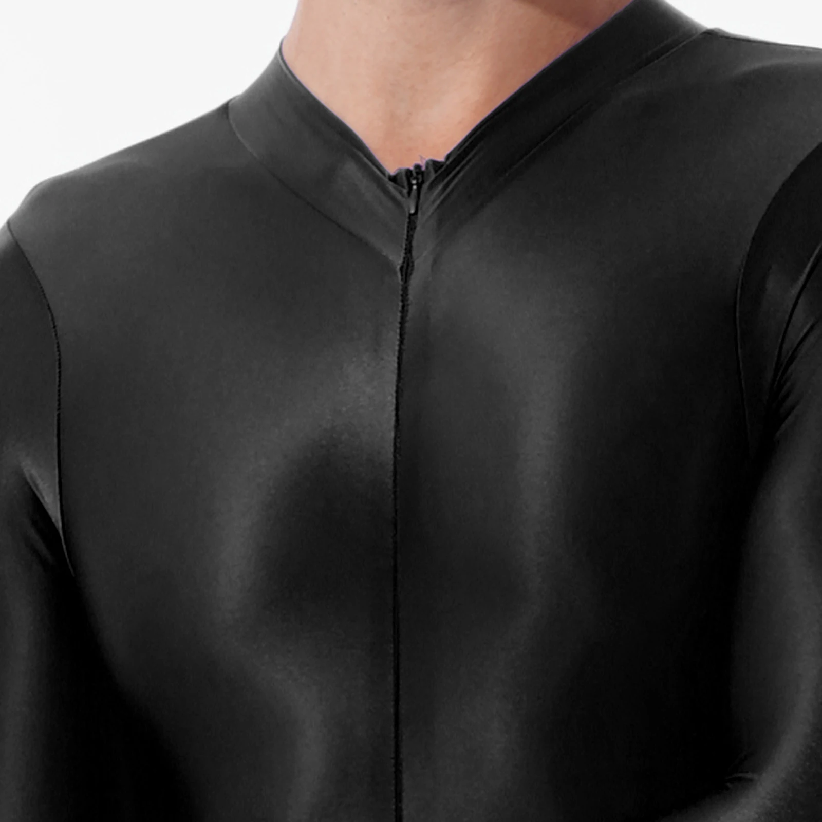 Mens Clubwear Jumpsuit Lingerie Nightwear Romper High Neck Long Sleeves Nightclub Party Dancewear Costumes Leotard Bodysuit