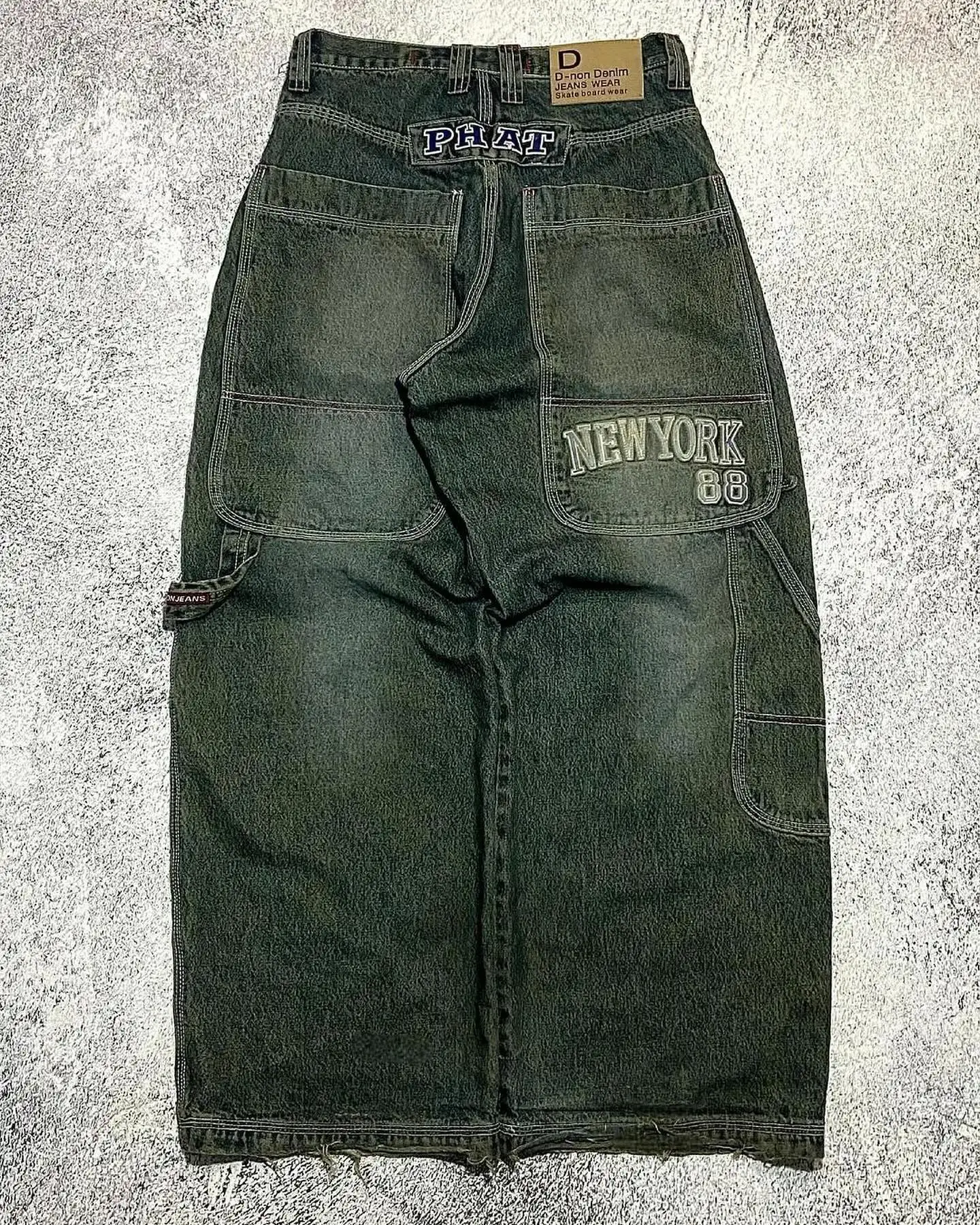 Street Vintage Jeans New Y2K Harajuku Wash Blue Multiple