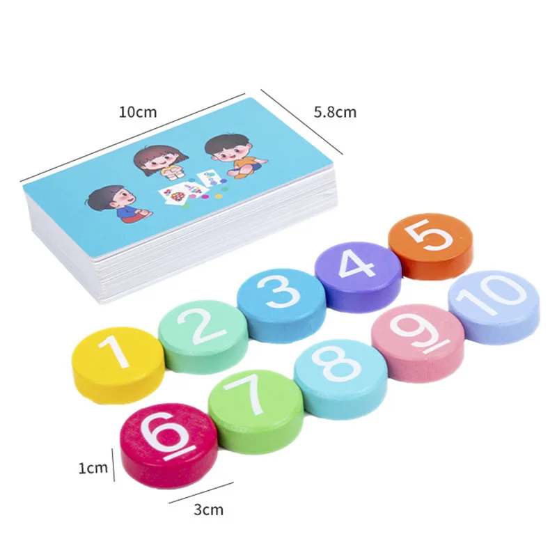 Children's Wooden Number Board Cognitive Matching Addition Subtraction Operation Montessori Logical Thinking Training Math Toys 5