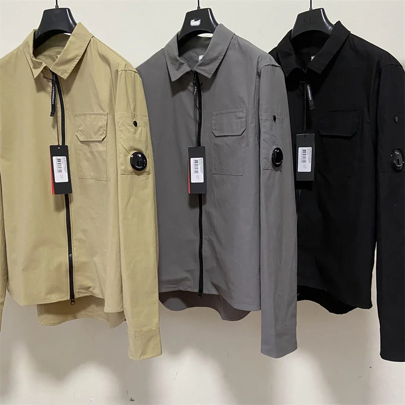 New-Mens-Cotton-Jacket-Spring-Autumn-Solid-Casual-Shirt-Fashion-CP ...