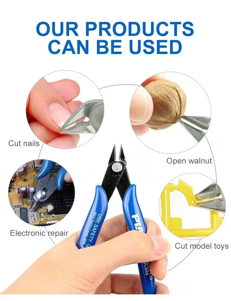 1/2pcs PLATO 170 Wishful Clamp DIY Electronic Diagonal Pliers Side Cutting Nippers Wire Cutter 3D Printer Parts Hand Tools Jaw