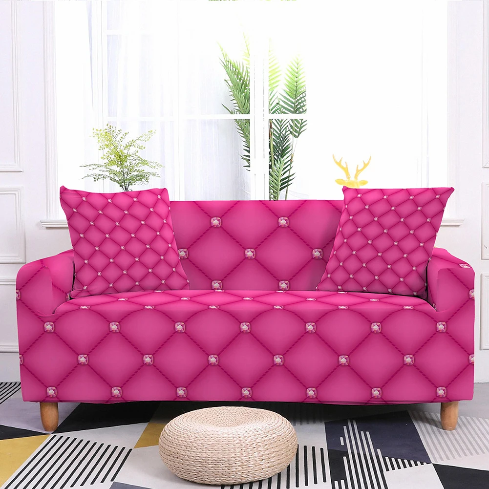 

Geometric Elastic Sofa Cover Solid Color Couch Cover For Living Room Polyester Sofa Slipcover 1/2/3/4 Seater Furniture Protector