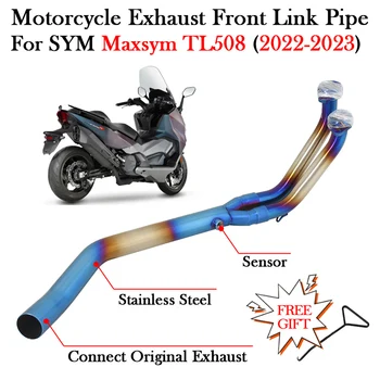 Slip On For SYM Maxsym TL508 TL 508 2022 2023 Motorcycle Exhaust Front Middle Link Pipe Modify Escape Connect Original Muffler