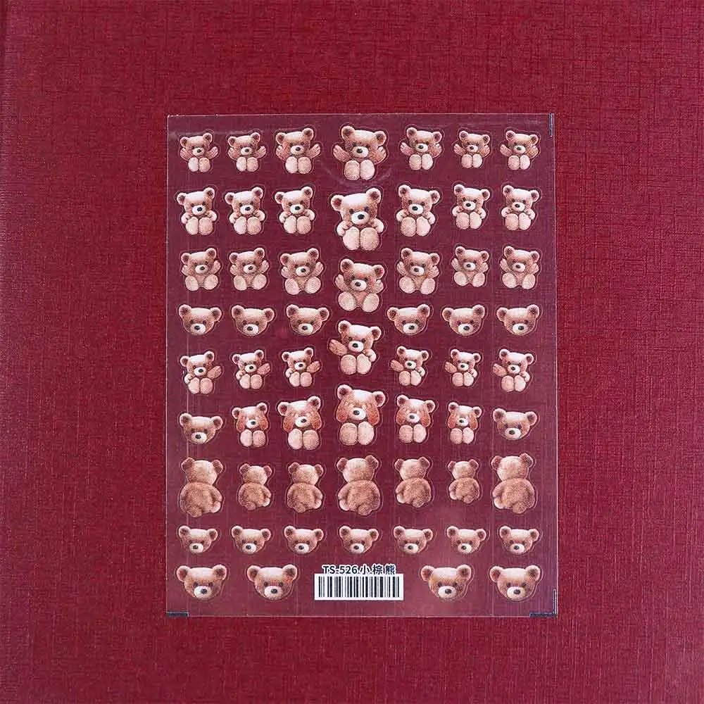 5D Thin Tough Nail Foil Decals Little Brown Bear Self-Adhesive Decal DIY Nail Art Bear Nail Polish Sticker 3D Nails Sticker