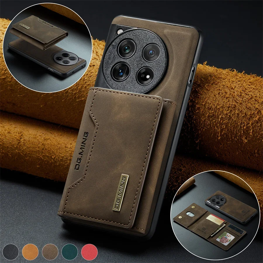 2-in-1 Magnetic Detachable Leather Wallet Case with Kickstand and Credit Card Holder