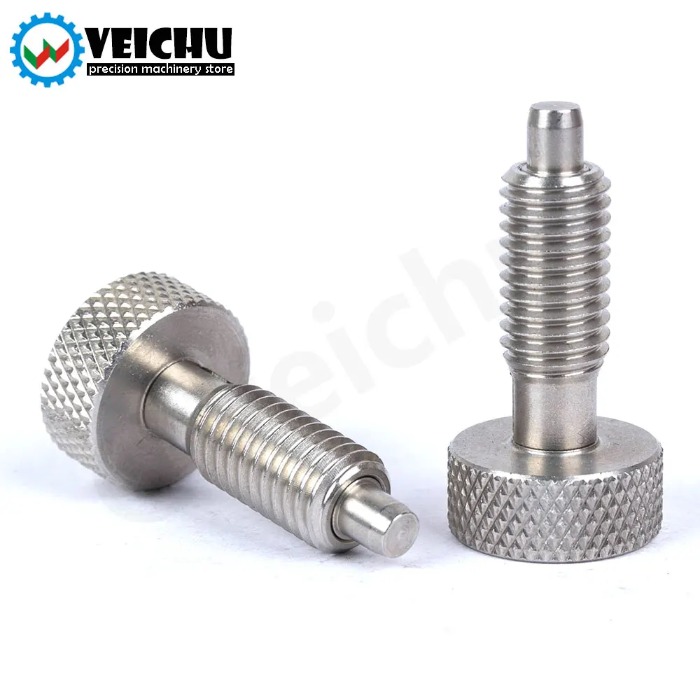Stainless Steel Knurled Plungers VCN230 Stainless Steel Knurled Knob Plungers Spring Plunger Self-locking Screw Bolts With Nuts