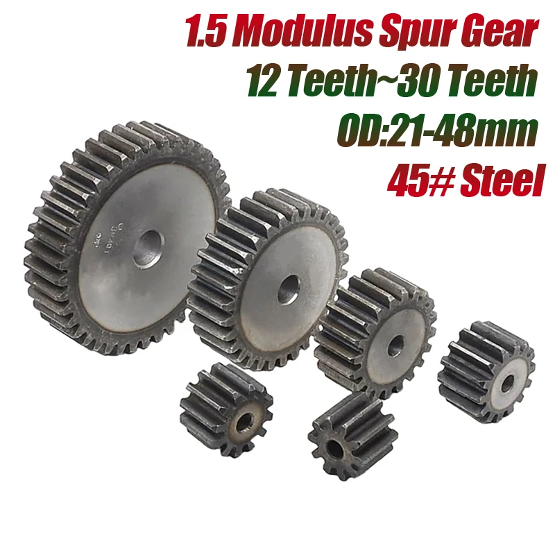 1 Modulus Metal Spur Gear 15 To 60 Teeth, 5 To 15mm Hole Dia. Drive Gearbox M1 E - Foto 10