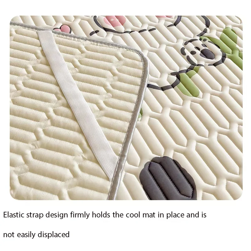 Natural Latex Cooling Mat forSummer Thicken Cool Feeling Mattress Pad Soft Air-Permeable Cold Mat Bed Sheet Bedding Set