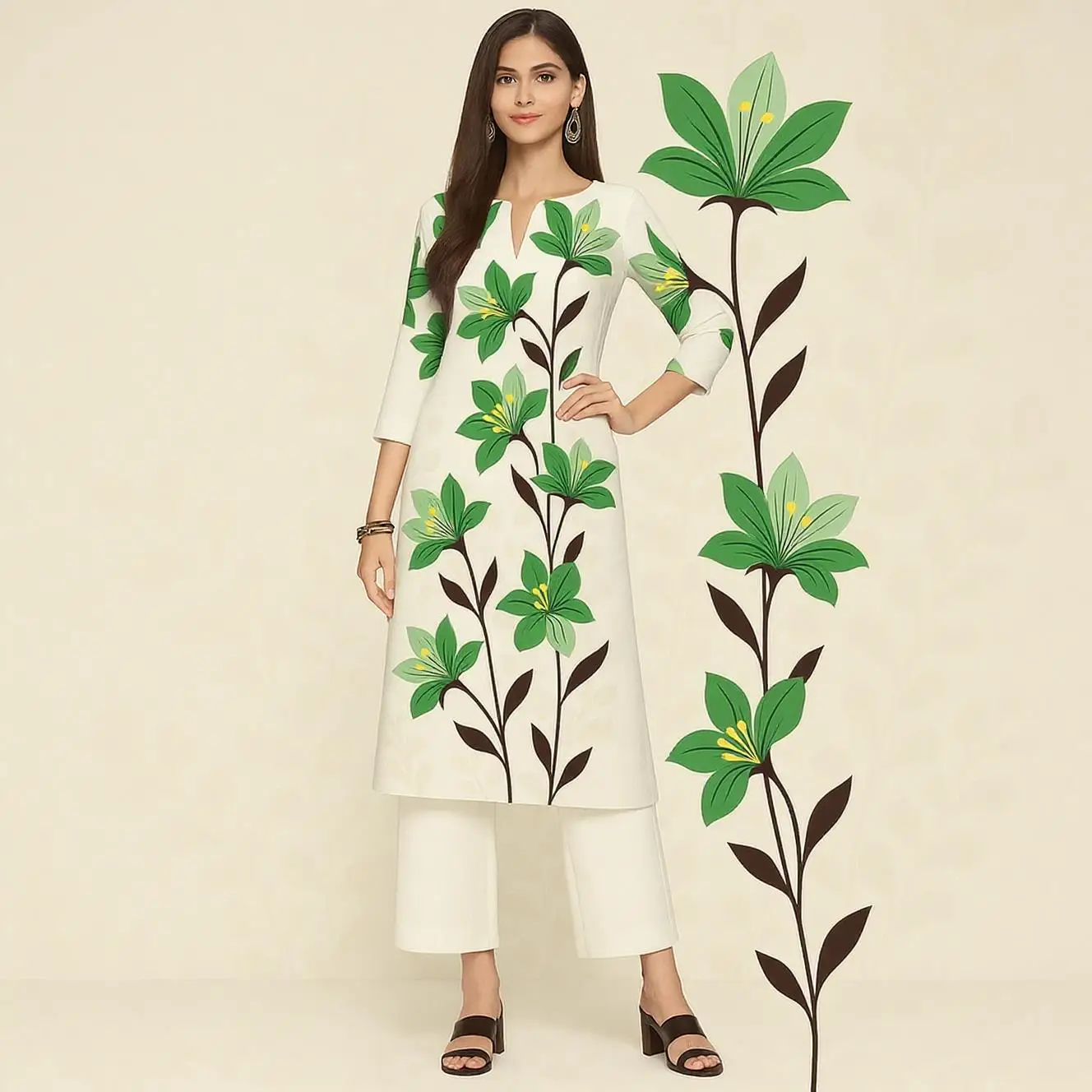 Muslim Women Casual Comfortable Kurt Dress Straight Tube Ethnic All Occasions Such As Birthday Wedding Aidilfitri Abaya - Image 2
