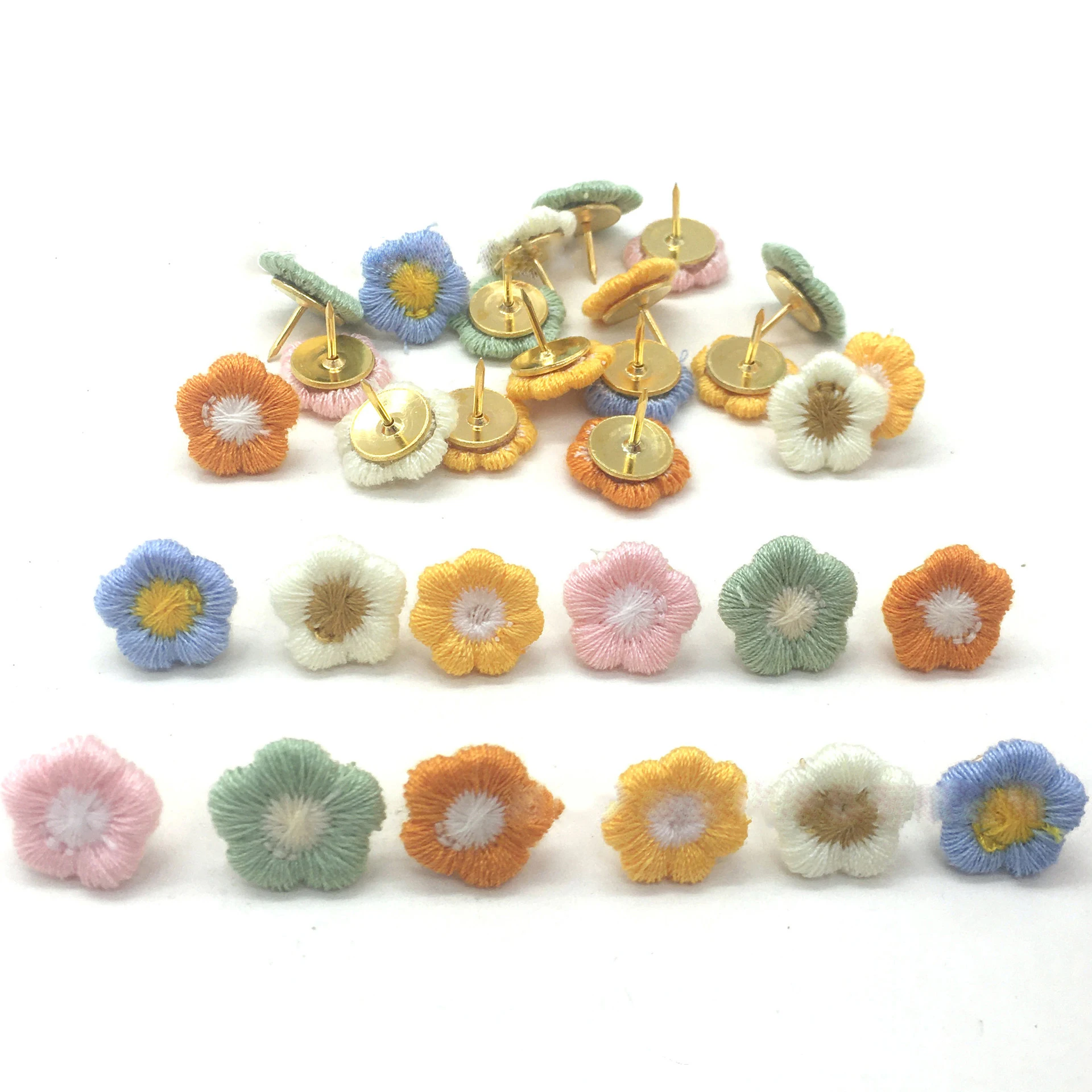 Push Pins 30pcs Thumbtack Pins Flower Pushpins Decorative Cork Board Pins Map Drawing Photo Wall Studs Office School Classroom Supplies