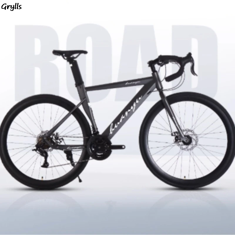 GY High Carbon Steel Road Bike With 24-Speed Shifting Wind Resistance And Shock Absorption Disc Brakes 700C Adult Student Bike