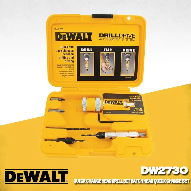 DEWALT DW2730 8PC 드릴 드라이브 비트 키트 하드 스크루드라이버 비트 다기능 목공 산업용 전동 공구 액세서리