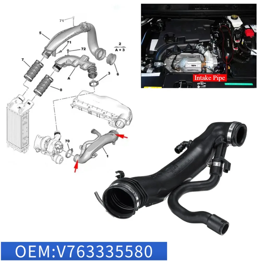 Turbo-Luft Anlassrohr 1440 Q6 - Ersatz Für Peugeot, Citroën, DS Modelle