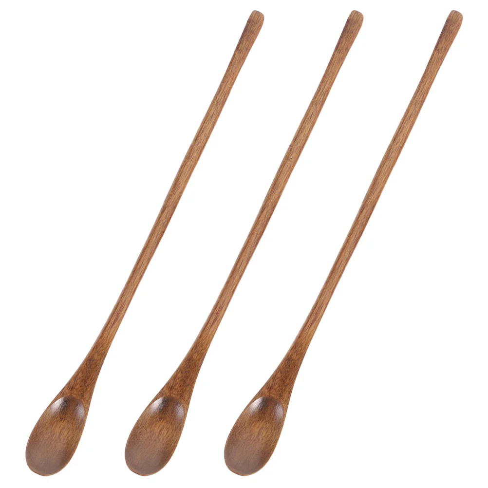 

Serving Spoon Set Flatware Salad Spoon Wooden Ladle Coffee Stirring Spoon Long Handle Utensils Set for Kitchen Soup Coffee