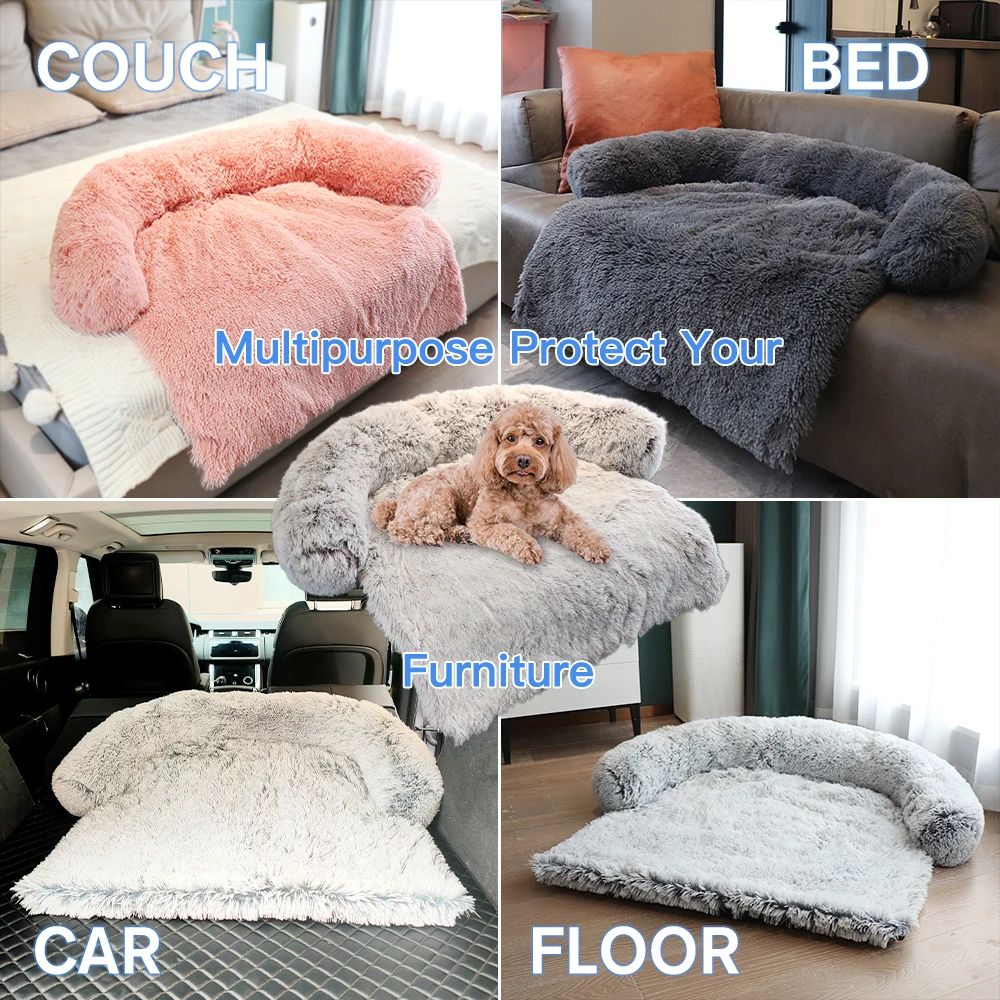 Pet Dog Sofa Bed - Comfortable and Washable Dog Mats with Soft Cat Cushion Pillow - Ideal for Couches, Car, and Floor Protection