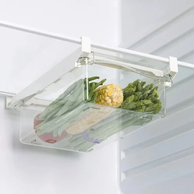 1/2pcs Fridge Organizer Fruit Egg Refrigerator Storage Box Under-shelf  Drawer  Fresh-keeping  Kitchen Fridge Organizer 5