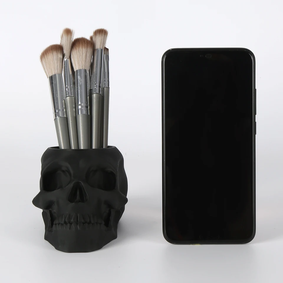 SEWACC Skull Pen Holder – Halloween Skeleton Pencil Holder – Creative Desktop Organizer For Office & Home Decor - View #12
