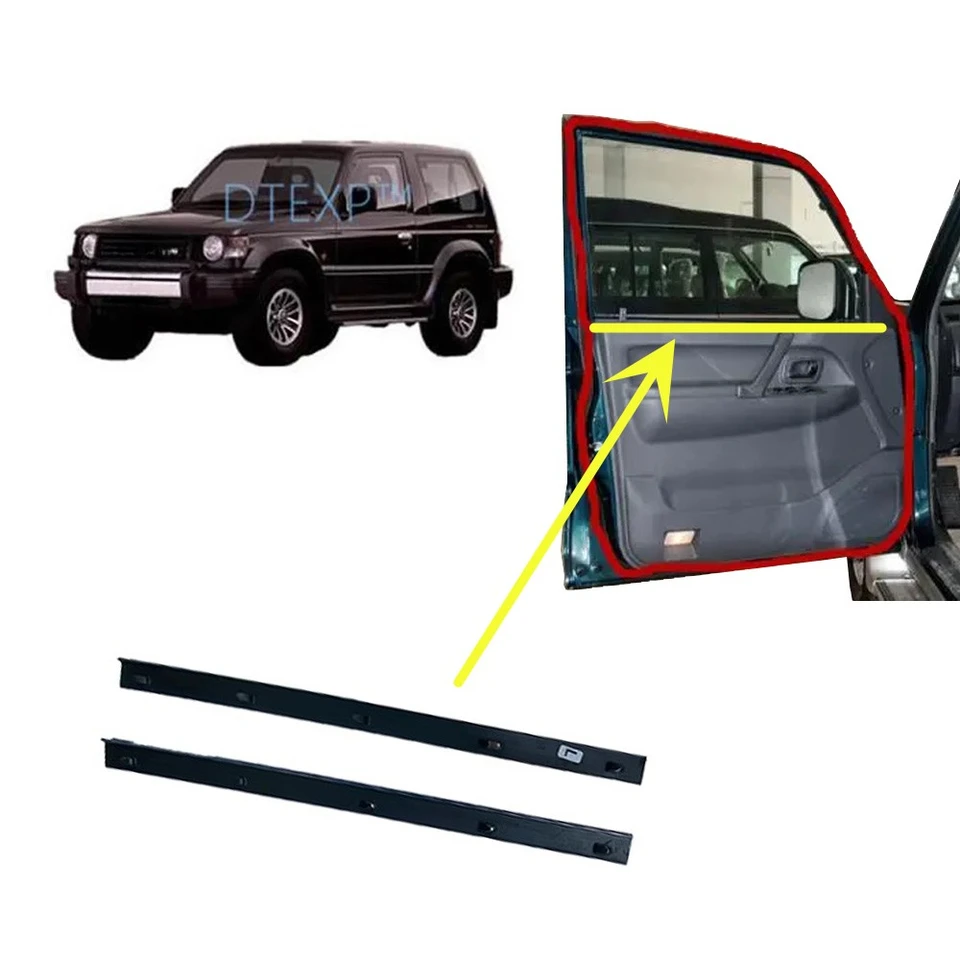 ドアモール 4 個窓ウェザーストリップゴムシール ために モンテロ ために パジェロ 2th V20 V31 V43 V32 V33 カーウィンドウモールディングトリム  ために モンテロス ために パジェロ2代目 V20 V31 V43 V32 V33 1989-1 に適合する モンテロス に適合する パジェロ 2代目  ... 自動車用ウィンドウシール Compatible With Mitsubishi For Pajero 2th V20 1989-19