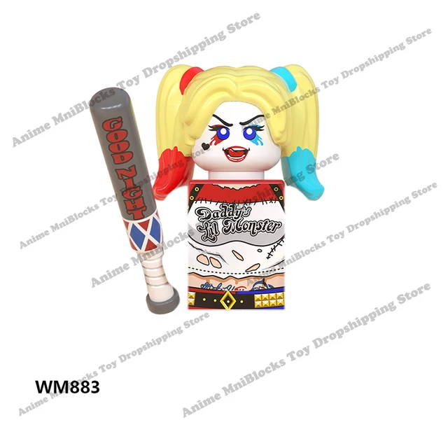 Movie Batman The Joker Harley Quinn Wonder Woman mini action toy figures building blocks Assemble bricks kid gifts WM6080 WM6100 WM883