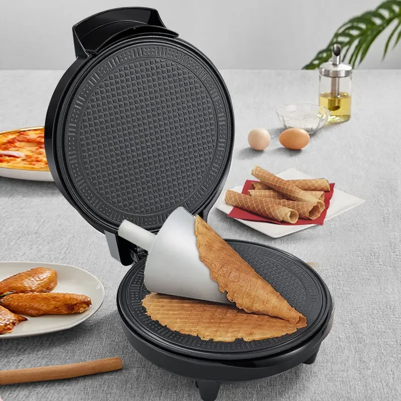 Adjustable Temperature Control Egg Roll Pancake Maker Waffle Machine for Breakfast Snack Cooking Household Appliance