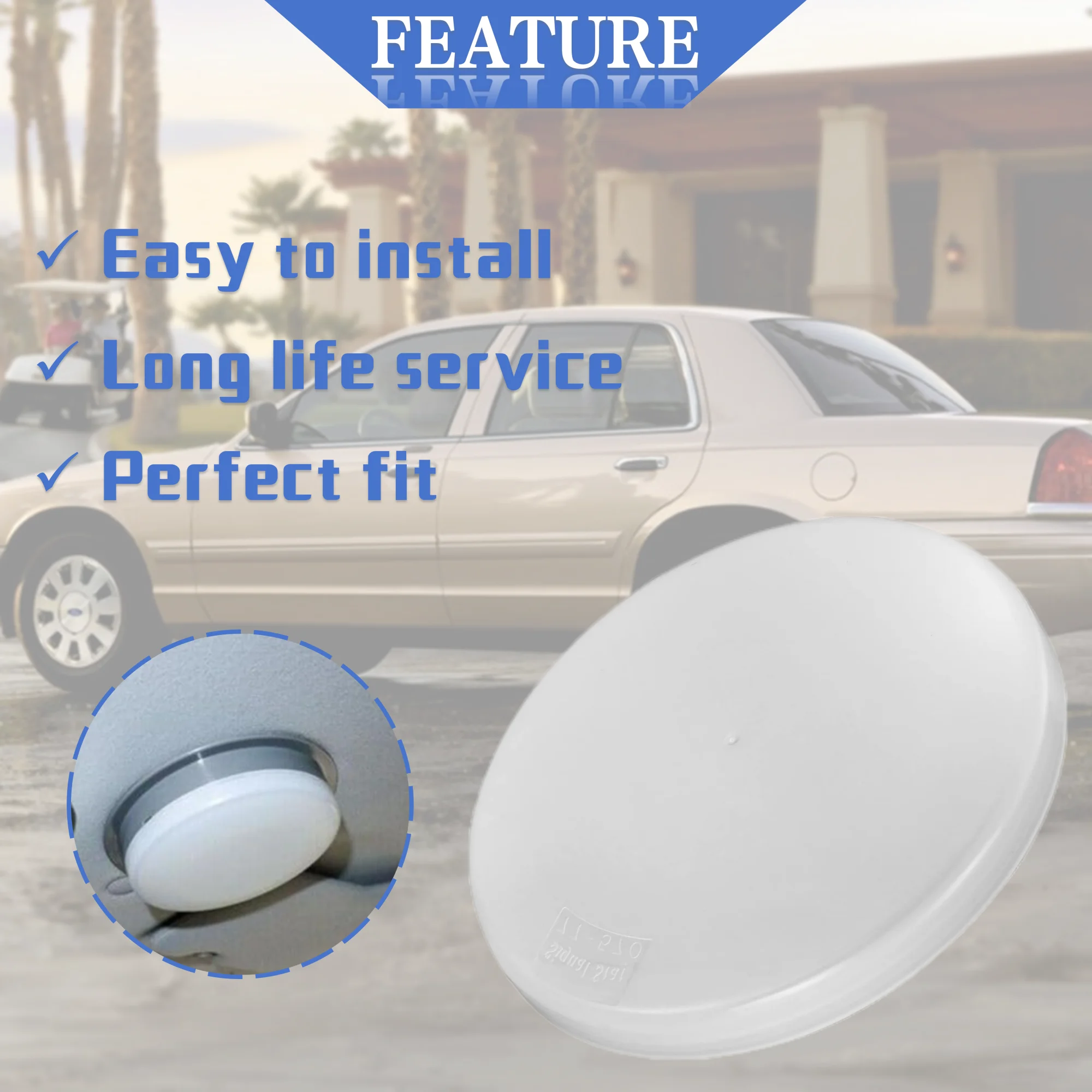 Dome Light Cover Lens 77-570 for 1998-2011 Ford Crown Victoria White Circular Plastic Police Interceptor