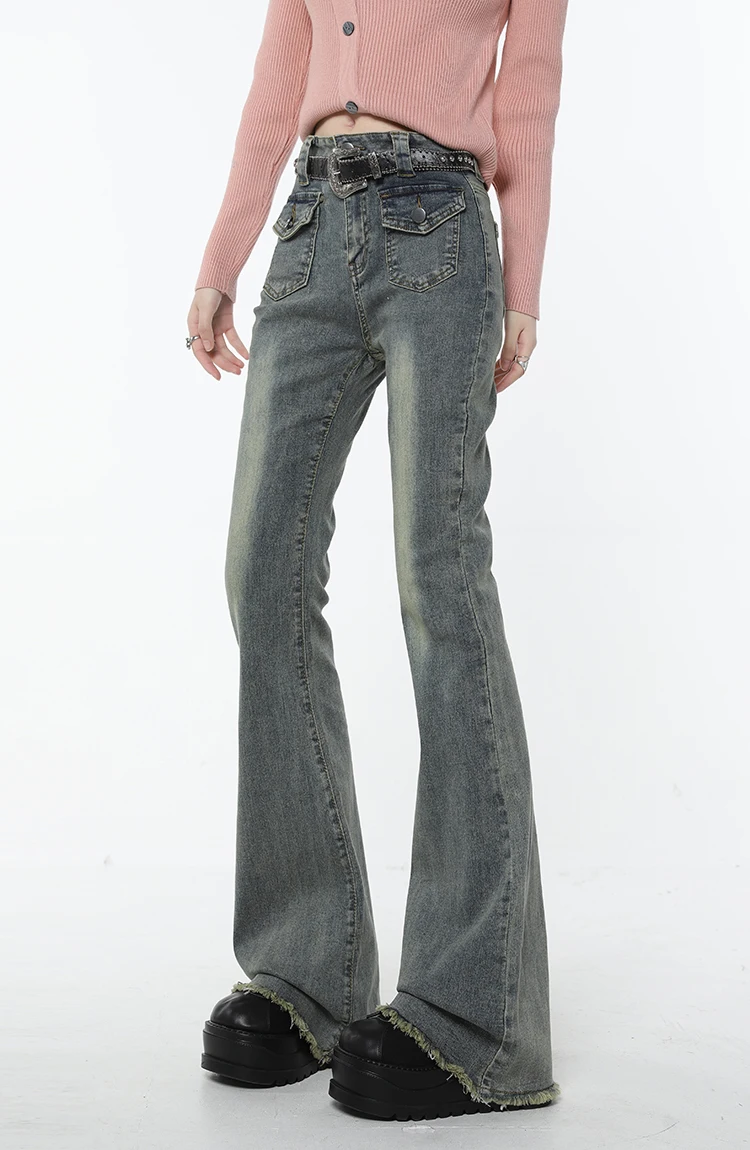 TAVIMART  -  Jeans Puppy Embroidery High Waist Small Retro Design Women'S Summer Straight Slim Loose Wide Leg Pants Trendy