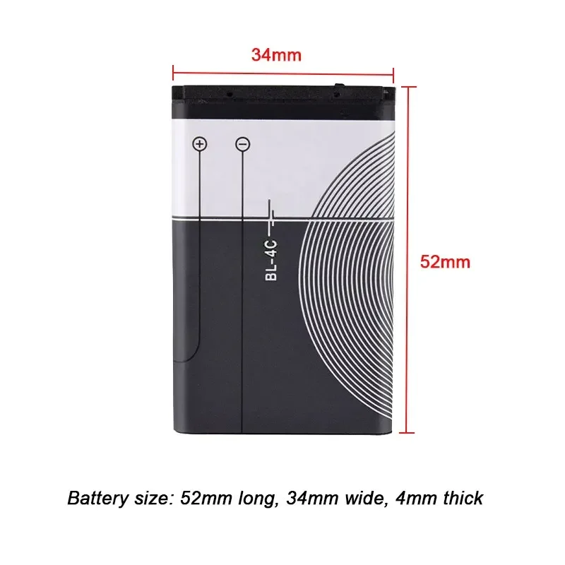 20PCS BL-4C Batteria Al Litio per Nokia 6100 6125 6131 6136 6170 6300 5100 7270 2220S 2650 3500 X2 C2-05 Batterie di Ricambio - immagine 5
