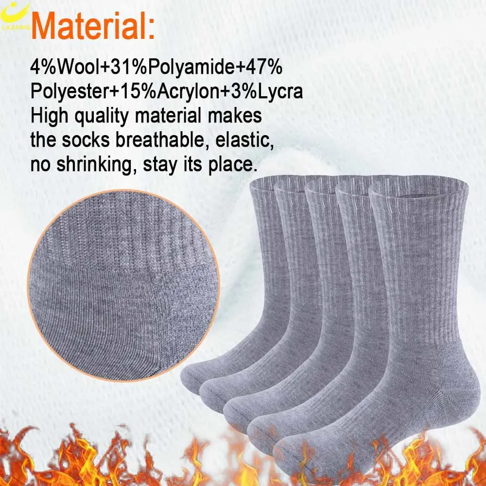LAZAWG Running Sports Basketball Socks Moisture Breathable Wicking Athletic Sock Long Style Sweat Deodorant Sox Men Winter
