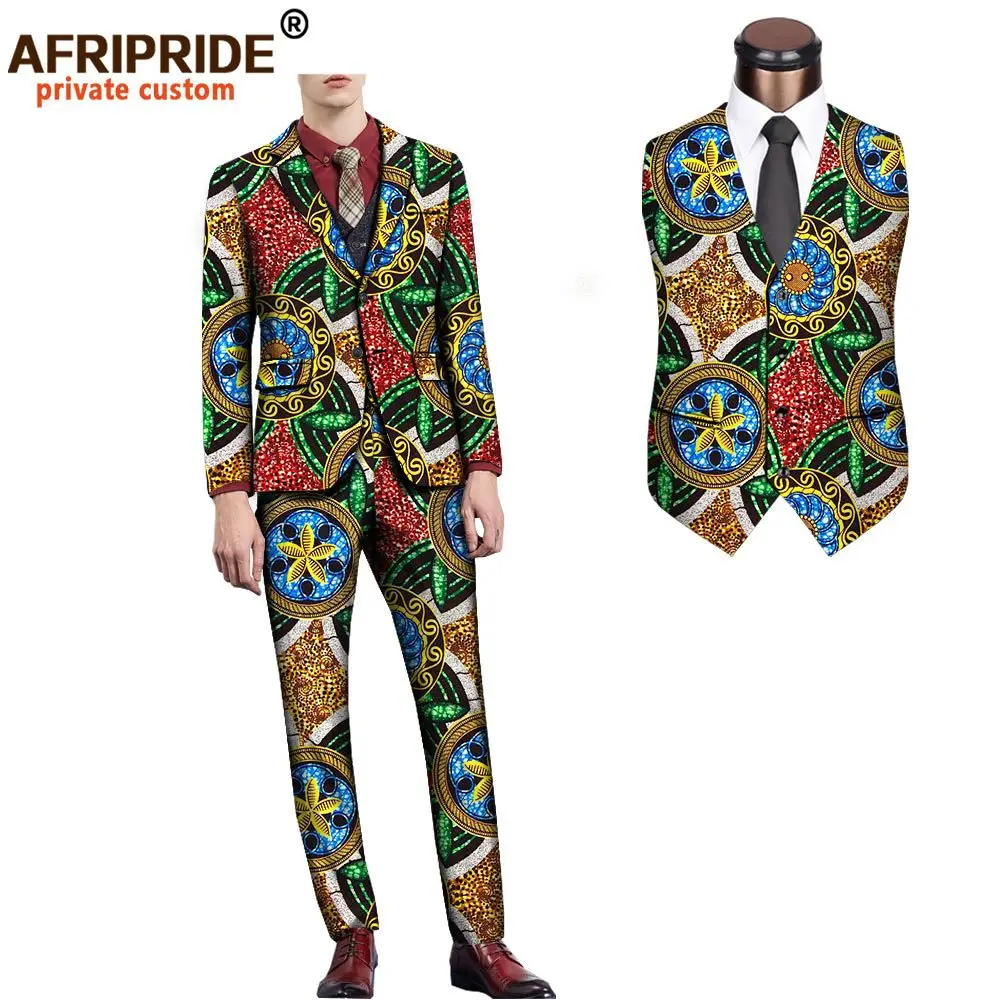 

2024 Fashion New Men Leisure Boutique Business Solid Color Wedding Suit Coat Pants Vest 3 Pcs Set Dress Blazers Jacket Trousers