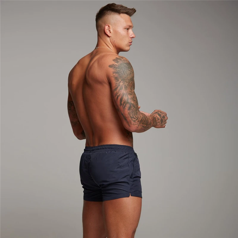 Brand Running Three-quarter Pants Breathable Quick Dry Sports Fitness Shorts Gym Workout Short Pants Swimwear Men's Sportswear 4
