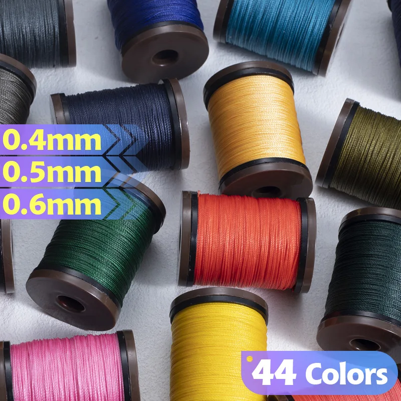 0.4/0.5/0.6mm Round Waxed Thread Circular Leather Sewing Waxing Thread for Manual Sewing and Jewelry Craftsmanship