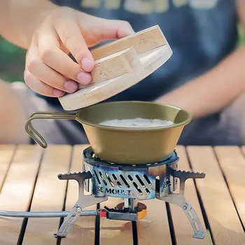 10-1pcs 300ML Sierra Cup With Handle Tableware Outdoor Camping Cookware Stainless Cooking Plates Bowl Travel Camping Supplies 4