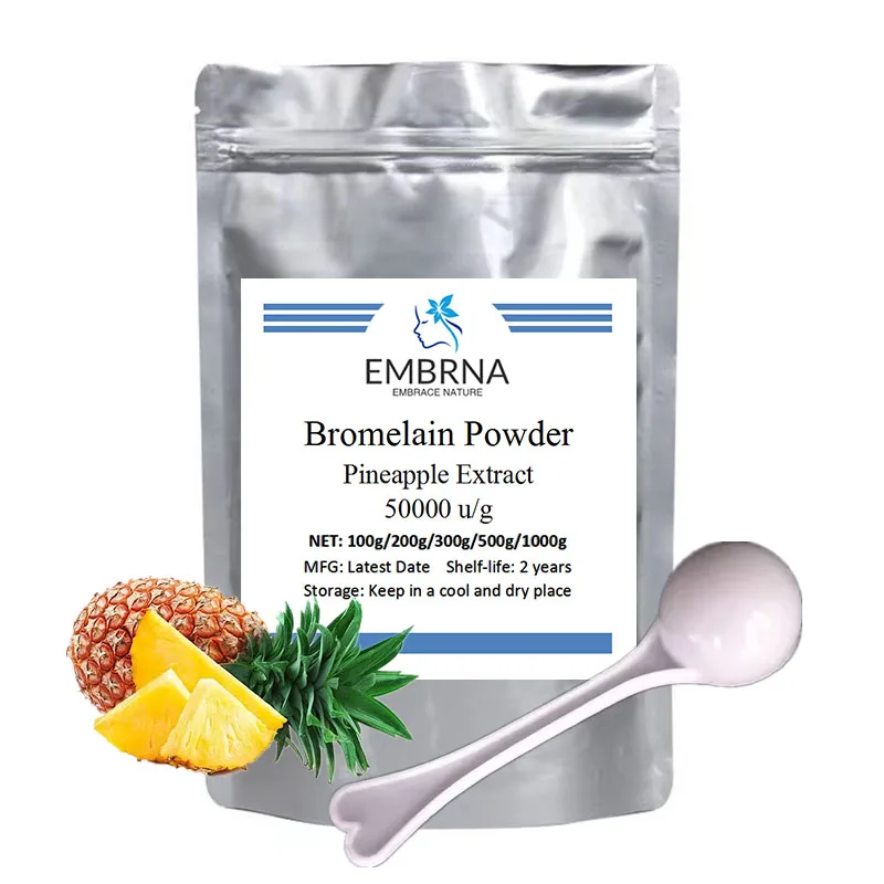 

100g~1000g Pure Bromelain Enzyme Powder,Pineapple Extract 50000 u/g,Soften Skin,Whiten and Remove Spots,Rejuvenating