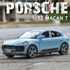 1:32 Porsche Macan T SUV Car Model Alloy Diecast Simulation Toy Sound Light Pull Back Collecte Decorates Gift for Boy Birthday 1