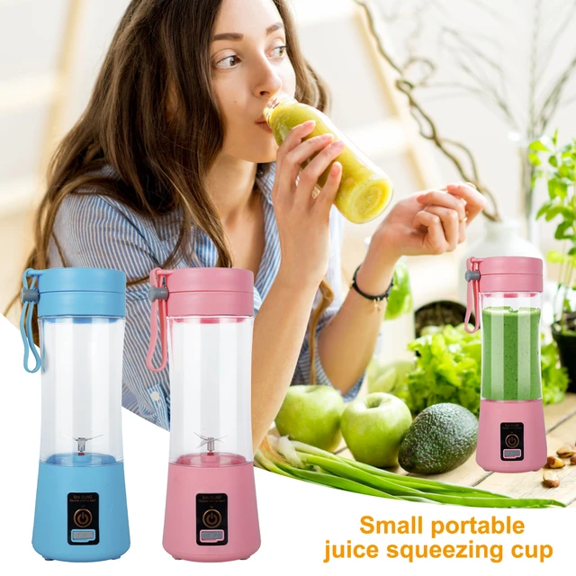 Portable Blender Mini Blender For Shakes And Smoothies Rechargeable USB  380Ml Traveling Fruit Juicer Cup With 6 Blades - AliExpress