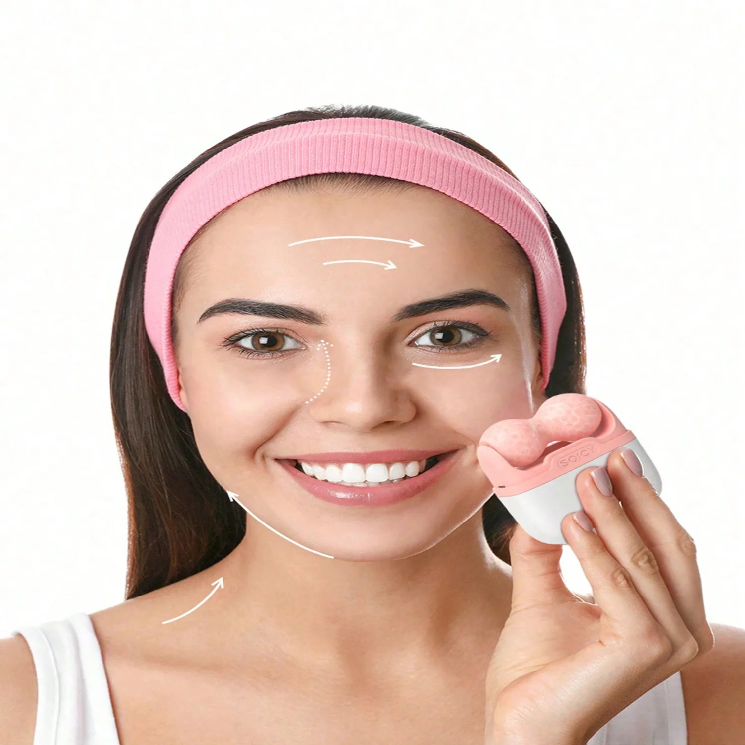S30 Double Roller Facial Ice Compress Handheld  Skin Rejuvenation Beauty Device Mini Double Head Microneedle Ice Roller,Please P 4