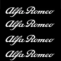 Set of 4 Black/White Fashion Car Badge Styling Body PVC Stickers - Auto Accessories - 4pcs (For Alfa Romeo - white)