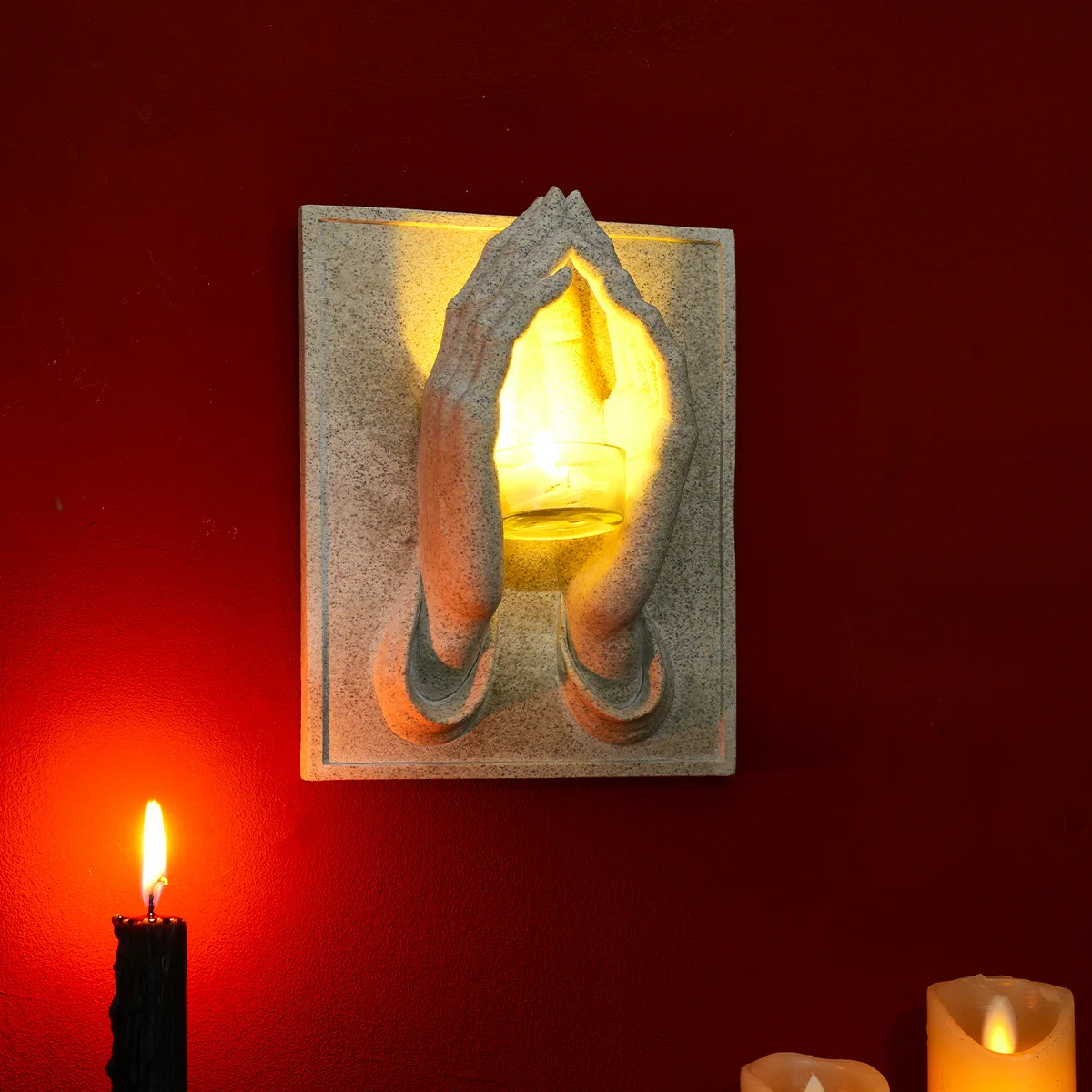 1PC, a modern and simple two-handed wall-mounted candlestick made of resin material for portable installation