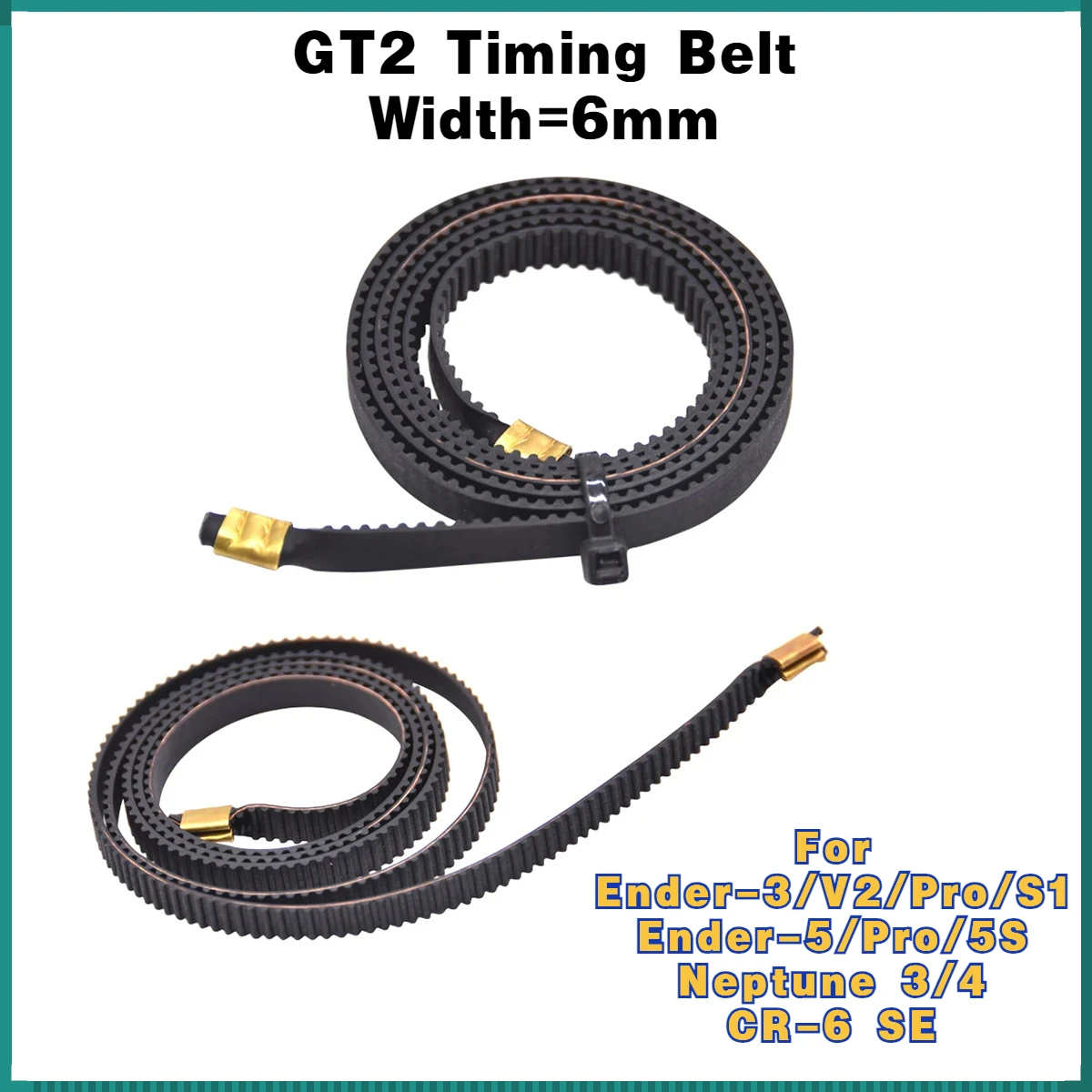 

Timing Belt X-Axis +Y Axis Synchronous Rubber GT2 Width 6mm for Ender 3/V2/Pro/S1 Ender-5/Pro/5S Neptune 3/4 CR-6 SE 3D Printer