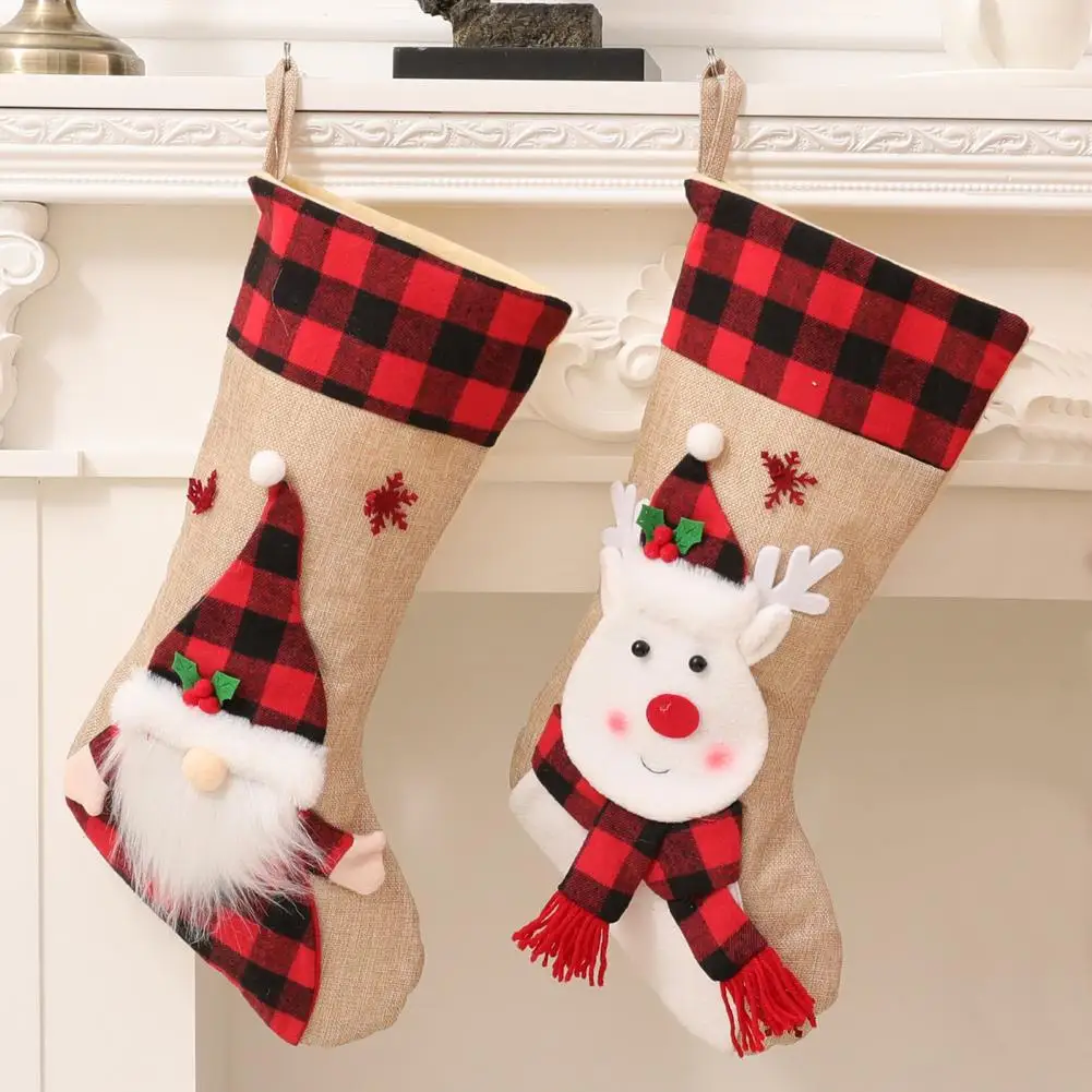 

Holiday Stocking Christmas Party Supplies Festive Christmas Stockings Santa Claus Sock Snowman Deer Ornament for Kids for Xmas