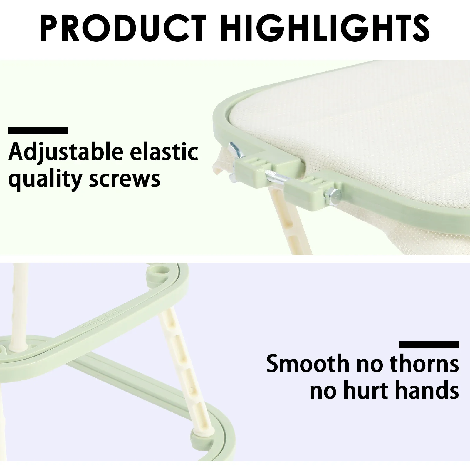 Double Layer Embroidery Frame Stitch Hoop Stand Adjustable Integrated ABS Needlework Holder Tool for Desktop Stitch Hoop Stand