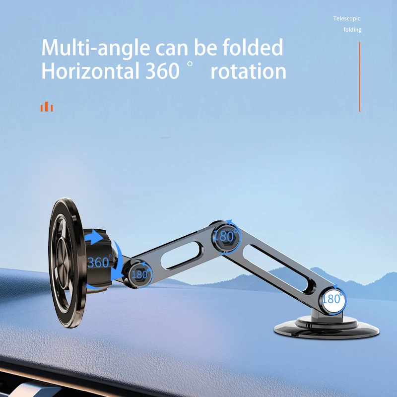 Magsafe 720 Rotate Metal Magnetic Car Phone Holder Foldable Phone Stand Air Vent Magnet Mount GPS Support For All Phone