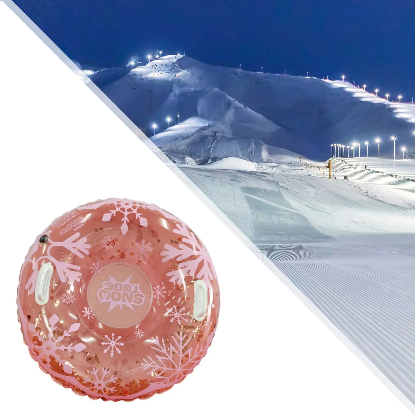 Inflatable Snow Tube Supplies Pink PVC 85cm Dia Accessories Winter Snow Sledding
