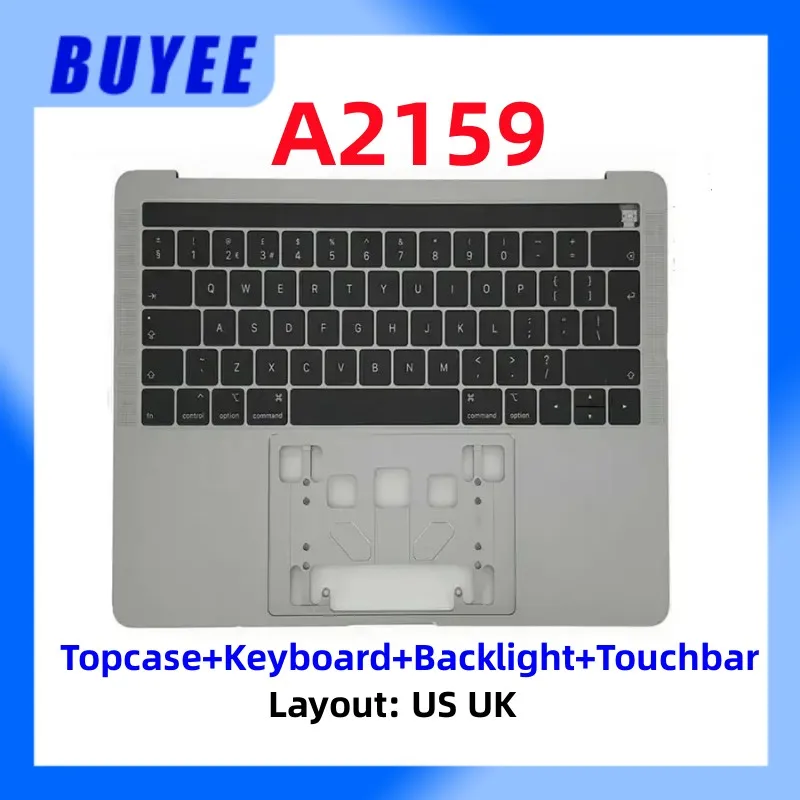 Originale 95New Per Macbook Pro 13 "2019 A2159 Palmrest Tastiera Retroilluminazione Touchbar Inglese Us Uk Engliah A2159 Topcase Replacime