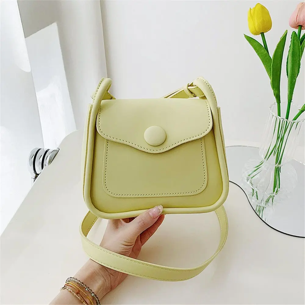 Fashion Simple Pure Color Women Shoulder Bag Small Purse Crossbody Bags  Handbags YELLOW