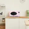 Retro Countertop Microwave Oven Large 800-Watt 0.9 cu ft - 12 Pre-Programmed Cooking Settings Digital Clock Pink 5