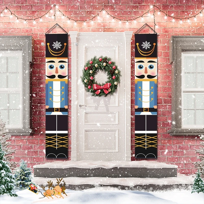 Rustic Nutcracker Christmas Banner for Outdoor Decor