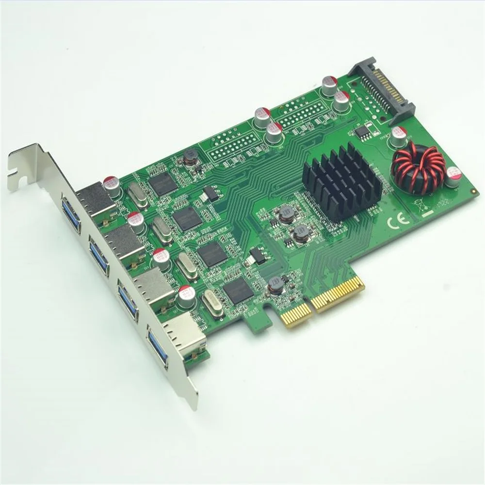 

20Gbps PCI-E 2.0 X4 4 Port USB3.0 Expansion card 4 ASMedia ASM1042A Chipset+P17C9X2G608 Chip Pci express Industrial camera