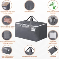 4/8/10 Pack Extra Large Moving Bags with Zippers Carrying Handles Heavy Duty Storage Tote Moving Boxes for Space Saving 2