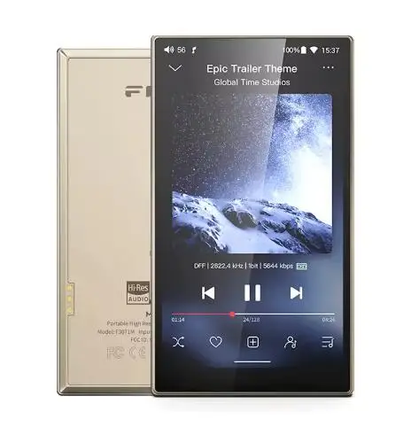 FIIO M21 ダークブルー & 純正レザーケース ブラウン FIIO SK-M21 Dark Blue Brown FIO-SK-M21-L FIO-SK-M21-BR – エ